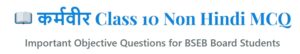 कर्मवीर Class 10 Non Hindi MCQ